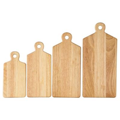 China Sustainable High Quality Rubber Wooden Rectangle Wooden Food Bread Serving Board for sale