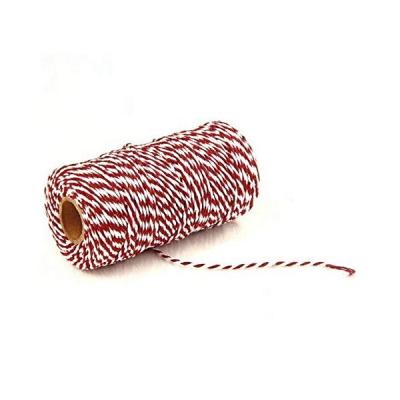 China Durable Red White Cooking Twine For Tying Meat/Making Sausage/Carburetor/Oven Binding/Wrapping Gift 2mm Twisted Cotton Rope for sale