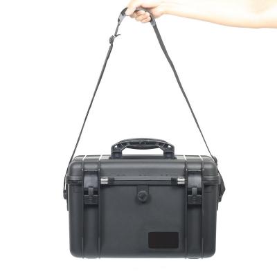 China Waterproof Shockproof Dustproof Shockproof Hard Plastic Tool Kit Case With Shoulder Belt for sale