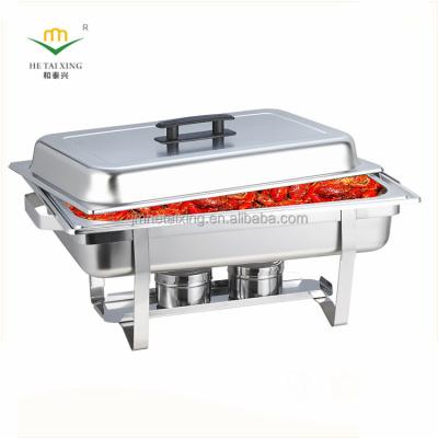 China Foldable Rectangular (Stackable) Electric Leg Chafing Dish Set With Fixed Leg Food Warmer for sale