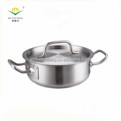 China Sustainable Stainless Steel Shallow Sauce Pan With Capsulate Induction Bottom For Commercial Kitchens (Short Body) for sale