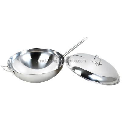 China Best viable non stick stainless steel chinese professional types cooking frying woks with lid for sale for sale