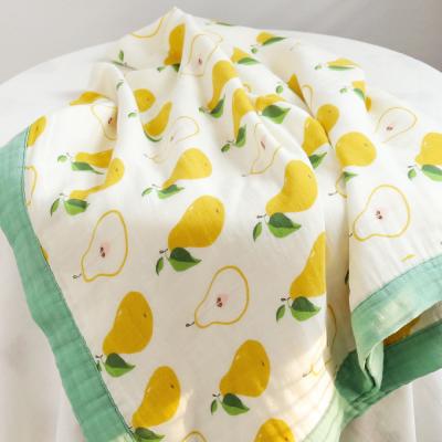 China PORTABLE 4 Layers Gauze Bamboo Cotton Bath Towel Newborn Stitch Gently Wraps Baby Wrapping Bamboo Baby Wrap for sale