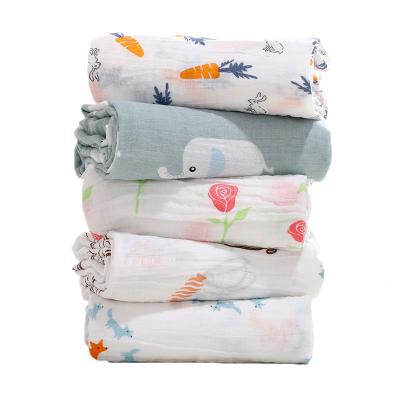 China PORTABLE Custom Newborn Infant Cotton Baby Blanket Wrap Muslin Wrap Blankets Muslin Blanket for sale