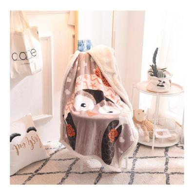 China PORTABLE Custom Made 100% Polyester Baby Girls Winter Flannel Sherpa Blanket for sale