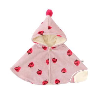 China Baby Flannel Bath Towel Wearable Hooded Blanket Double Thickened Children's Hypoallergenic Caps for sale