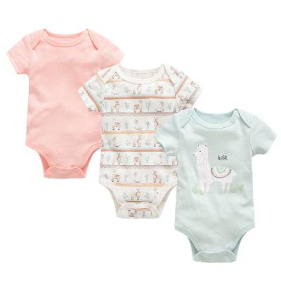 China 100% Cotton Summer 3 Pack Newborn Boy Romper One Piece Baby Outfit Clothes Baby Rompers Jumpsuit Old Ones Babies' Rompers) ( for sale