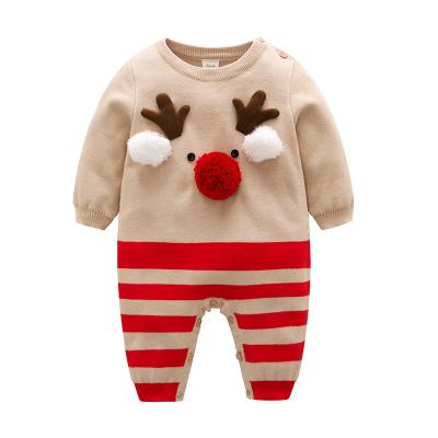 China American Spring and Autumn Baby Clothes Christmas Wool Deer Knitted Romper Baby Boy's Traditional Rompers for sale