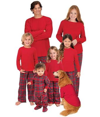 China Parent-child Thermal Wholesale Red Plaid Pajamas Matching Christmas Pajamas For Family Christmas Family Pajamas Sets for sale