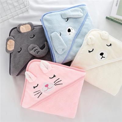 China Customized Viable Pattern Flannel Baby Bath Beach Kids Baby Towel Kids Animal Hooded Hooded Towel Baby Hooded Towel for sale