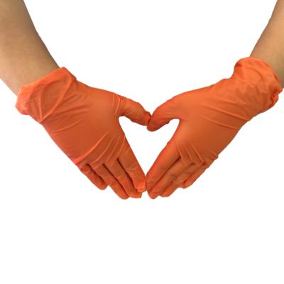 China Nitrile Cleaning Gloves Malaysia Powder Free Black Latex Rubber Mix Compound Auto Repair Oil Prevention Household Garden Orange Gloves for sale