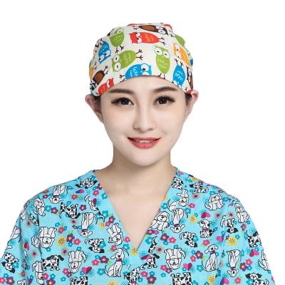 China Casual 100% Cotton Surgical Hats Doctor and Nurses Uniform Dental Scrubs Hats with Naked Sweat Bands Scrubs and Accessories for sale