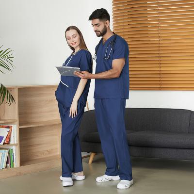 China Cheap Customized Hospital Scrubs Set Medical Nursing Scrubs Hospital Uniforms Salon Beauty Spa Female Scrub Nursing Uniform Sets for sale