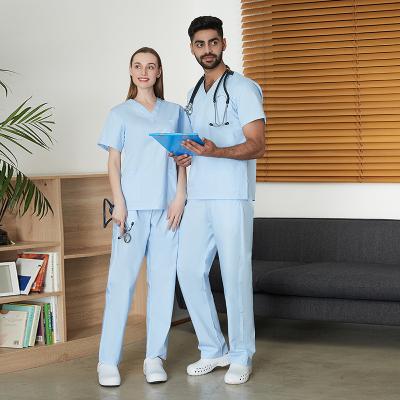 China Medical Hospital Uniforms Hospital Household Scrubs Uniforms Set Custom Lounge Scrubs Sets Women Men Short Sleeve Accessories Scrub Set for sale