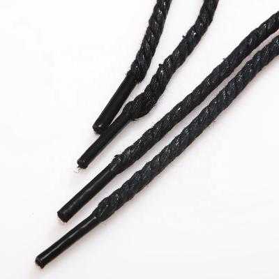 China Round Customized 3 Ply Round Waxed Waterproof String Laces for sale