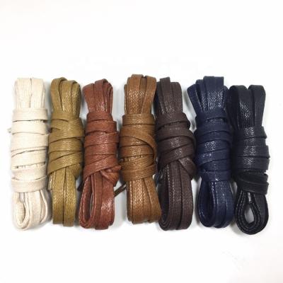 China Wholesale Cotton Flat Waxed Laces For Leather Shoes for sale