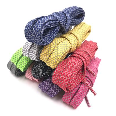 China Flat Free Sample Colored Fashion Style Flat Reflective Laces for sale