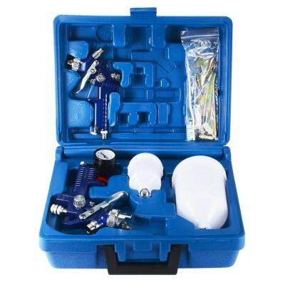 China Gravity Fed Paint Spray Gun Vehicle Car HVLP Paint Mini Spray Gun Kit 0.8mm 1.4mm Nozzle WST Air for sale