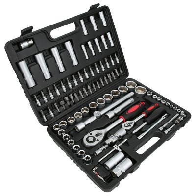 China CR-V 94 PCs Rachet Key Socket Screwdriver Tool Kit Mechanics Kit With Case Mechanics Car Repair for sale