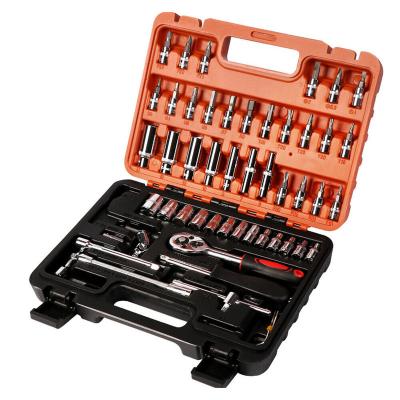 China CR-V 53 Pcs Wrench Socket Screwdriver 1/4 Car Repair Tool Ratchet Wrench Set Tool Kit Mechanics Car Repair for sale