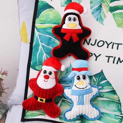 China Viable Wholesale Gingerbread Man Christmas Small Dog Toys Pampers Interactive Toys Dog Squeaky Chew Toy for sale