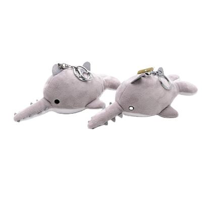 China Realistic 3d Decoration Printing Tropical Plush Toys Swordfish Sea Fish Key Chain for sale