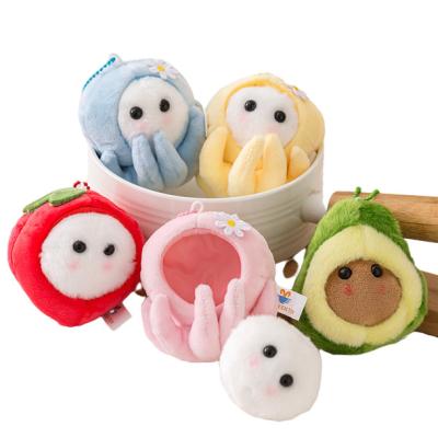 China Home Decoration/Gifts/Funny Wrapped Carton Elf Fruit Key Chain Toys Sale/Promotion Pendant Avocado Strawberry Baby Octopus Fuzzy Mobile Plush for sale