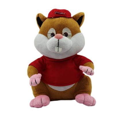 China Wholesale Price Brown Red Creative Nuts Tail Decoration Hat Big Nuts Plush Squirrel Pillow Toy for sale