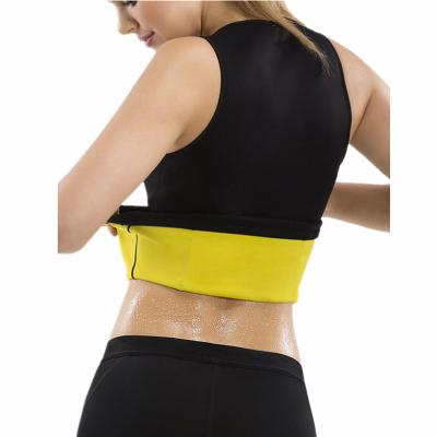 China 059 Ladies Sweat Suit Shapewear Yoga Fitness Double Zipper Antibacterial Self-Heating Vest for sale