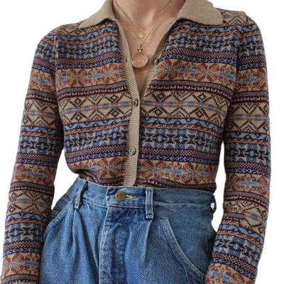 China Sustainable hot-selling slim cardigan jacket sweater GJXK08 in Europe and America lapel knitted sweater. for sale