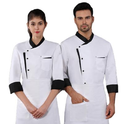 China Tops 2021Long Sleeve Restaurant Kitchen Chef Uniform Shirt Cotton Jacket Coveralls Male Breathable And Wholesale Female Staff Uniform for sale