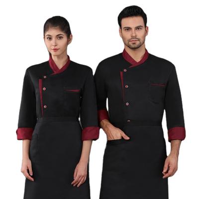 China 2021 Long Sleeve Chef Dress Jacket Professional Chef Uniform Custom Unisex Cafe Hotel Cafe Hotel Work Dress Long. for sale