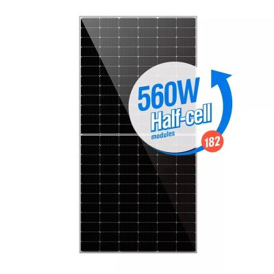 China Manufacturer Price Half Cell Solar Panels 550w 560w Black Frame 144 Cell Roof System Solar Panels 182mmx182mm for sale