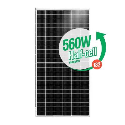 China Manufacturer Price High Power 560W Mono Half Cut Solar Modules For Solar Power System 182mmx182mm for sale