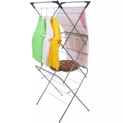 China 2022 Modern New High Quality 3-Layer Stainless Steel Indoor Folding Drying Rack for sale