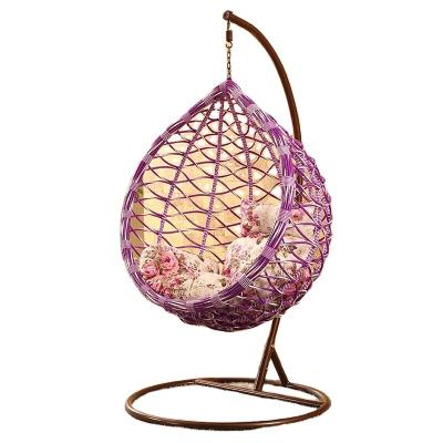 China Modern Water Drop Oval Shape Hanging Weave Swing Chair Outdoor Patio Garden Yard Rattan Chairs for sale