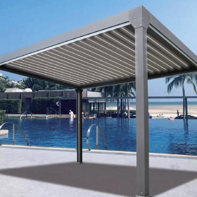 China Modern Yard Garden Camping Gazebo with Curtain Sunproof Pavilion Hand Shade Strip Light 