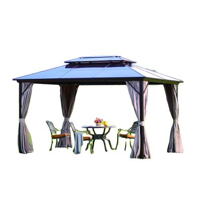 China Easy Assemble 2022 Steel Gazebo 2022 High Quality Outdoor Garden Gazebo 3*3m Backyard Hardtop Aluminum Double Gazebo Tent for sale