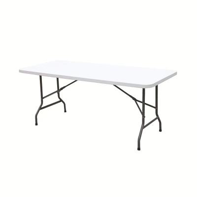 China High Quality Modern Leisure Indoor Outdoor Garden Party Furniture Portable White HDPE 6FT Rectangular Plastic Folding Table for sale