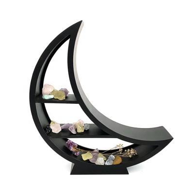 China Special new style black moon shelf with base for tabletop inactive healing crystal for sale