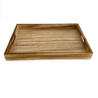 China Factory Wholesale Rustic Home Wooden Tray Hot Selling Serving Trays for Afternoon Tea for sale