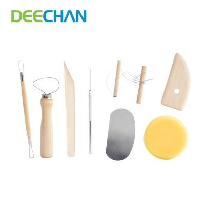 China Professional Art Craft Beginner Modeling Clay Set 8 Piece Pottery Tool for sale