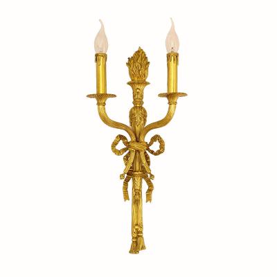 China Factory direct high quality post-modern new retro French style brass wall lamp indoor lighting for living room bedroom for sale