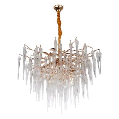 China Adjustable Modern Clear Handwork Chandelier Height Bar Pendant Lamp Glass Luxury Led Ceiling Light For Home for sale