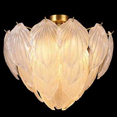 China 2020 New Contemporary Hotel LED Glass Copper Glass Lighting Pendant Lamp Luxury Round Staircase G9 Chandelier Villa Design for sale