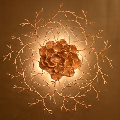 China New Design 220V New Style Modern Antique Art Brass Luxury Modern Wall Chandelier Lamp Rose Gold Sconce Lighting Home Indoor for sale