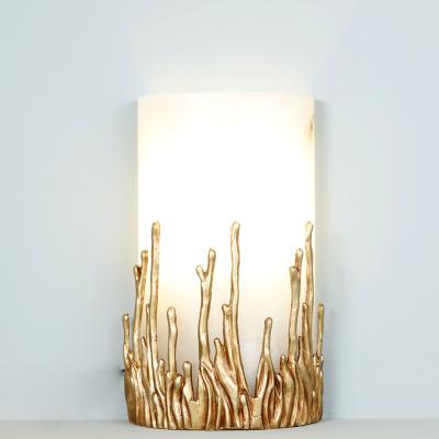 China Modern European Creative Led Lighting Bronze Marble Antique Indoor Bedroom Chandelier Lamp Wall Bedside Reading Lights for sale