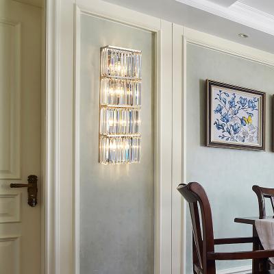 China Hotel Modern Indoor Decorative Staircase LED Crystal Wall Sconce Llighting For Modern Design Villa Home Bar for sale