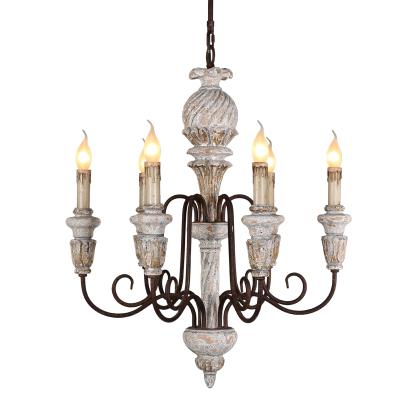 China Retro Vintage American Style Chandelier Large Size Wooden Chandelier Branch Light Ceiling Candles Lighting Lighting Lamp for sale