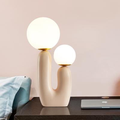 China Modern Nordic Amber Glass Oriental Marble Base For Kid Study Amazon Retro Reading Small Lamps Ware Hotel RoomTable Lamp for sale